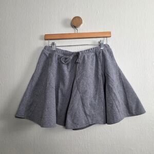 NEW Aerie Marled Heather Gray Knit Gored Skater Mini Skirt Small